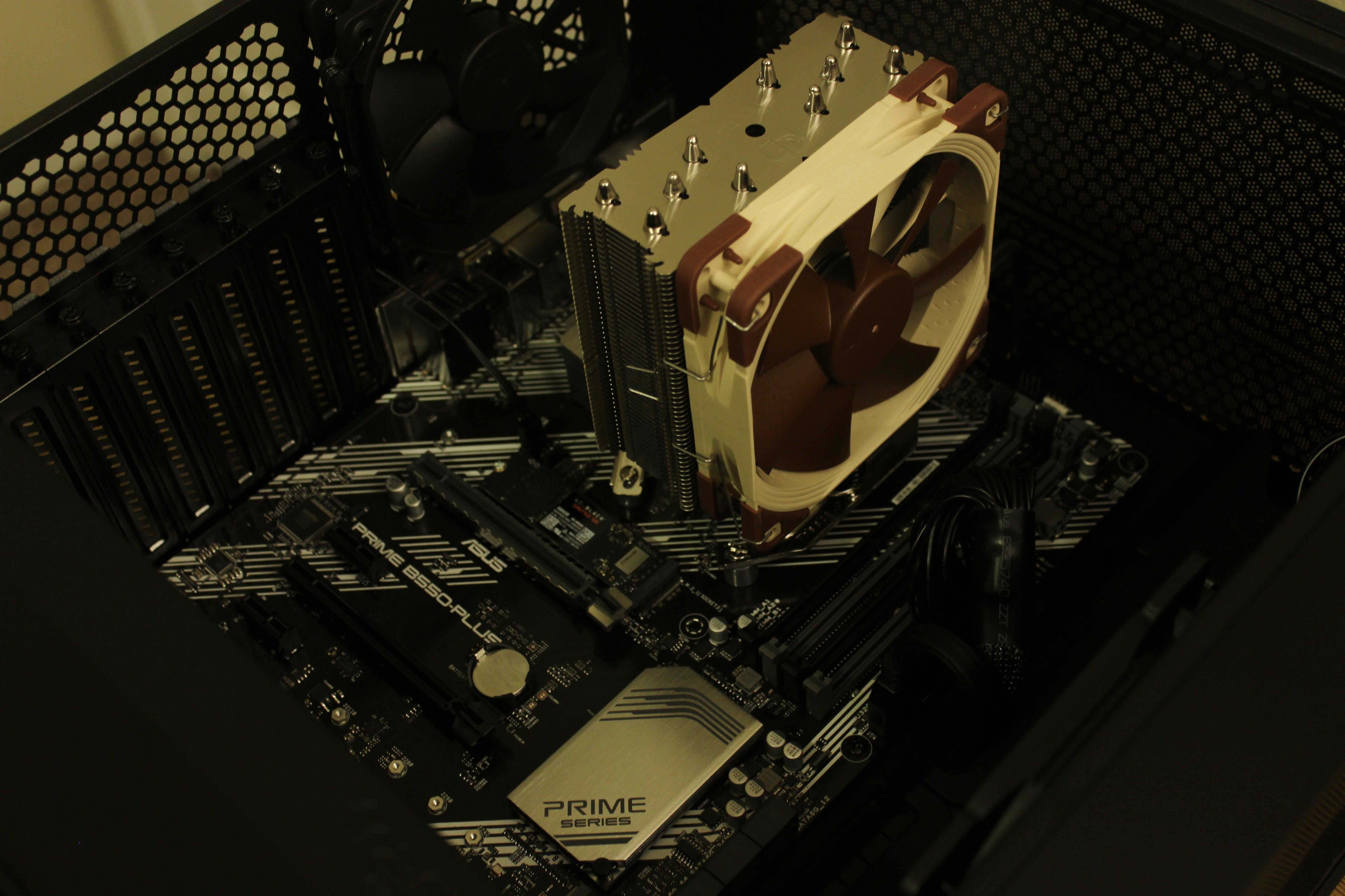 Motherboard with CPU cooler